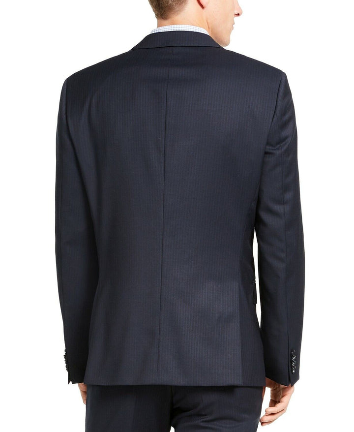 Translation missing: en.Hugo Boss Henry 182 Men's Slim-Fit Navy Blue Stripe Suit Jacket 38