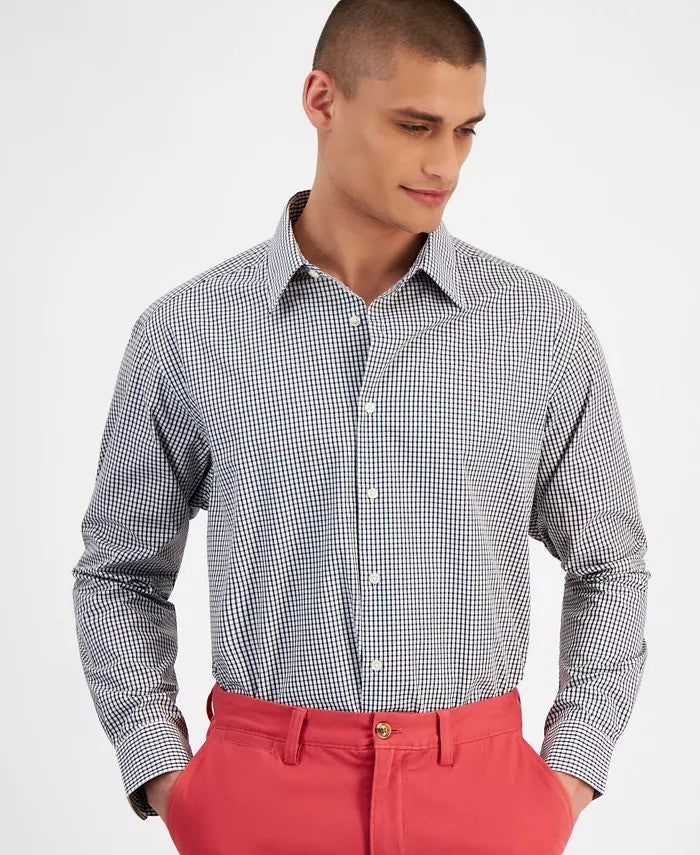 Translation missing: en.Club Room Dress Shirt Mens S 14-14.5 32/33 Black Gingham Regular-Fit Cotton Blnd