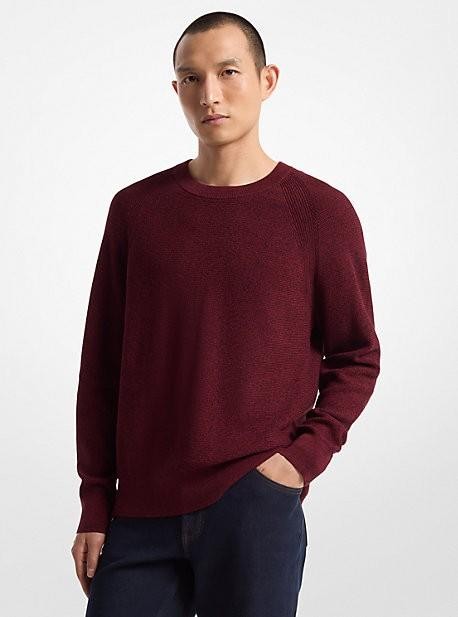 Translation missing: en.Michael Kors Mouline Sweater Dark Brandy Size Medium  Men's Modern-Fit Textured