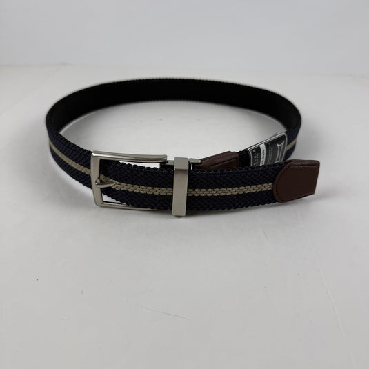 Translation missing: en.Perry Ellis Portfolio Men's Woven Webbed  Reversible Belt Black Blue-Size 34