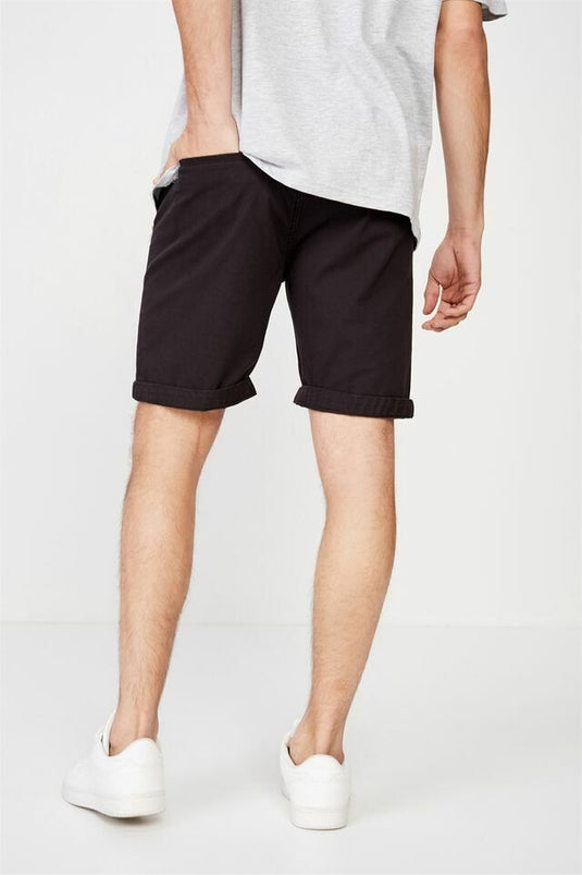 Translation missing: en.Cotton On Men - Washed Chino Short in Pigment Black-Size 28