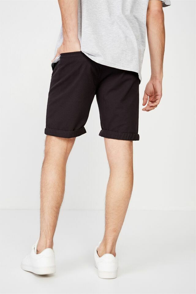 Translation missing: en.Cotton On Men - Washed Chino Short in Pigment Black-Size 28