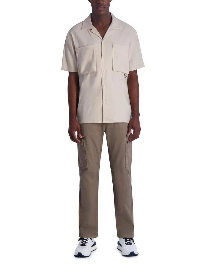 Translation missing: en.Karl Lagerfeld Paris Men's Short Sleeve Patch Pocket Shirt Jacket Tan-Small