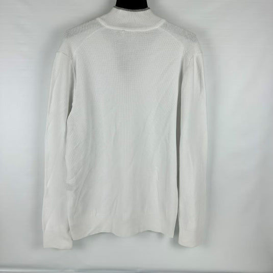 Translation missing: en.The Men's Store Cotton Birdseye Regular Fit Half Zip Mock Neck Sweater White-XL