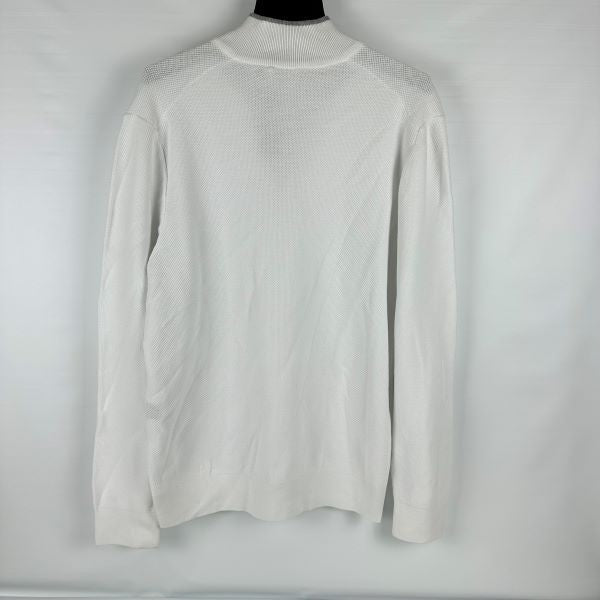 Translation missing: en.The Men's Store Cotton Birdseye Regular Fit Half Zip Mock Neck Sweater White-XL