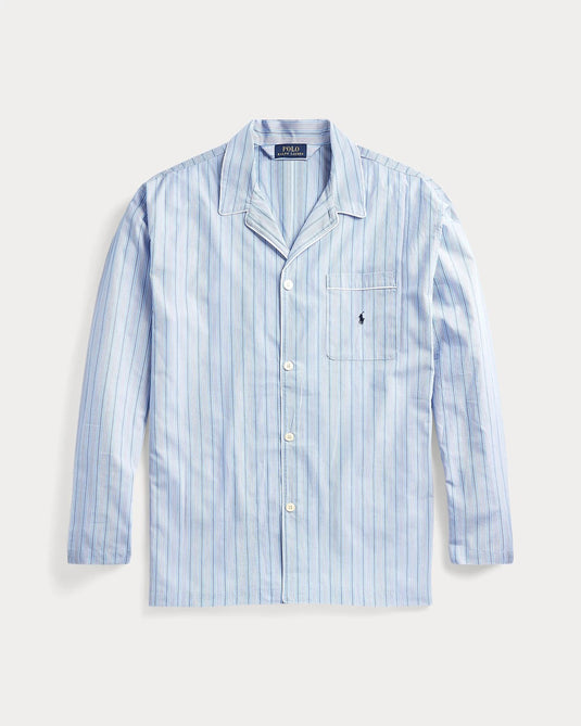 Translation missing: en.Polo Ralph Lauren Mens Big &amp; Tall Blue Men's Pajama Top - Andrew Stripe-1XLT