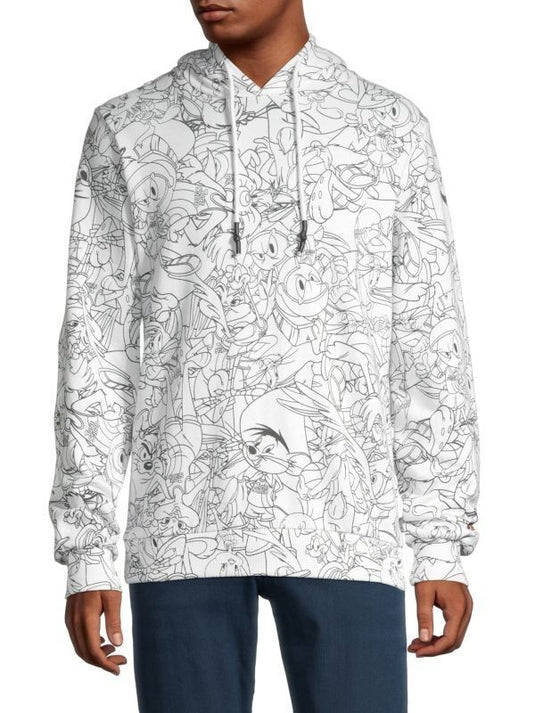 Translation missing: en.Eleven Paris Men's Space Jam A New Legacy Tune Squad Hoodie in White-Size XL