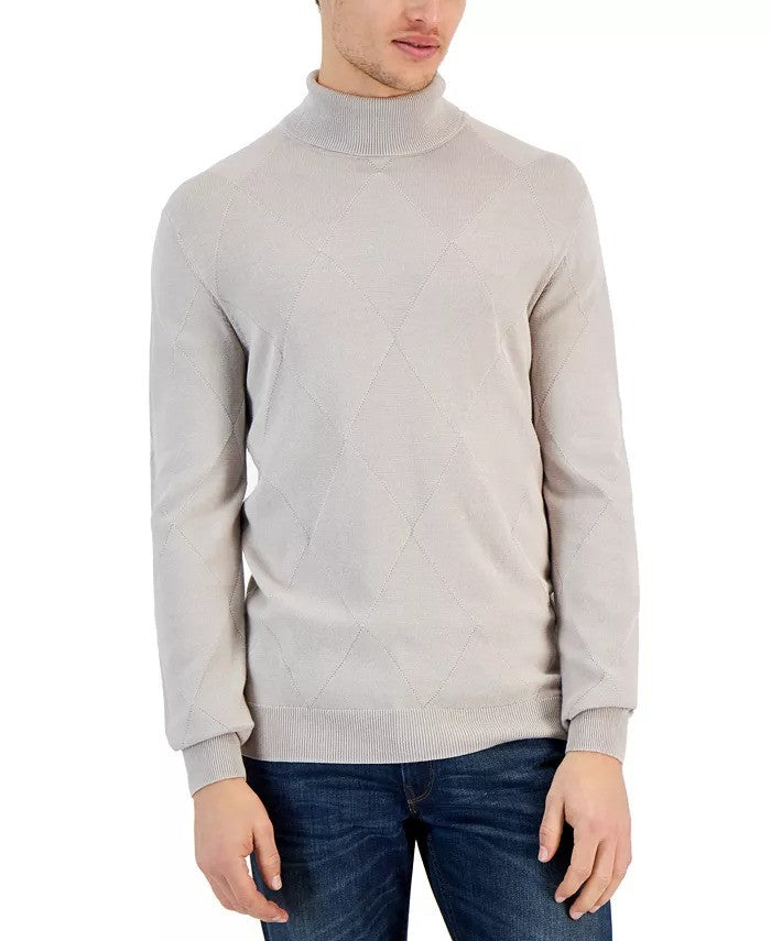 Translation missing: en.Alfani Men's Textured Turtleneck Sweater, London Plane Gray-XL