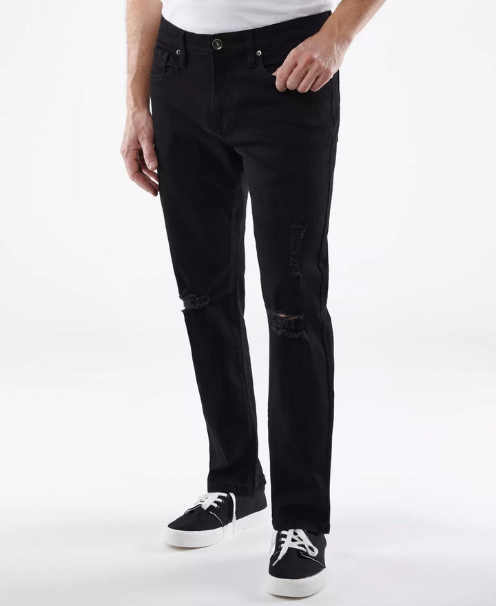 Translation missing: en.Lazer Men's Slim Fit Jeans Black 34x32 Distressed Destruction Strech