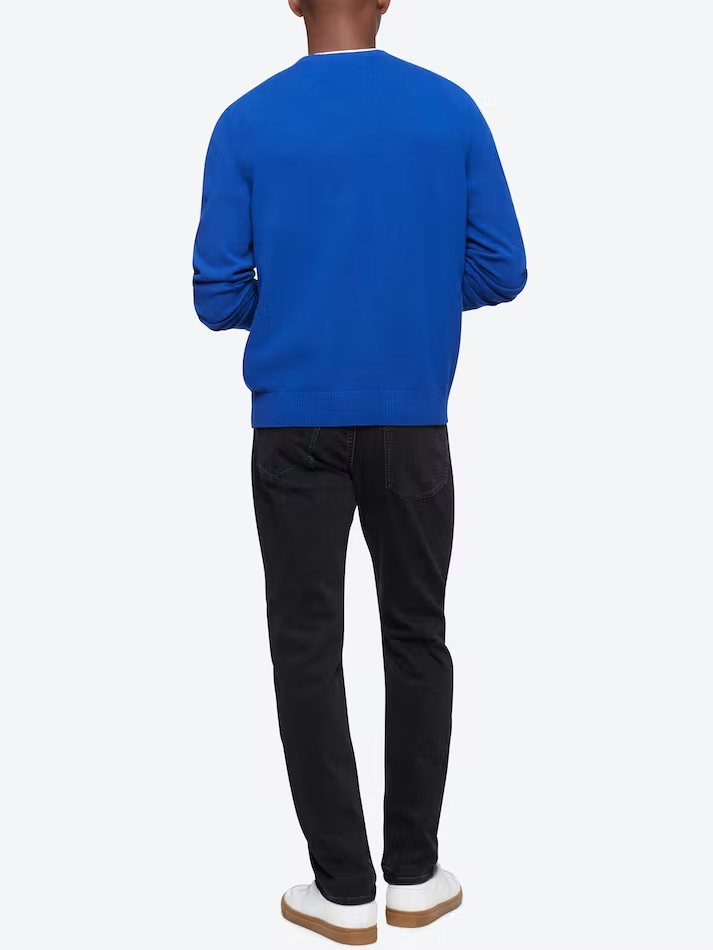 Translation missing: en.Calvin Klein Men's Solid Crewneck Merino Wool Sweater Kinetic Blue-XS