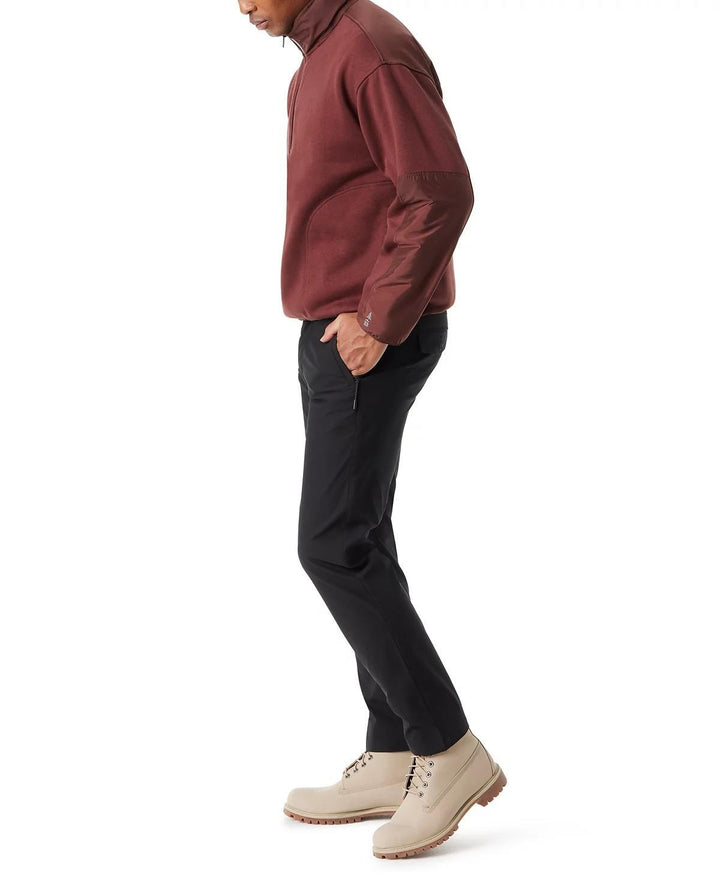 Translation missing: en.Bass Outdoor Men's Reg-Fit Convertible Hood 1/4-Zip Sweatshirt Rum Raisin-XL New