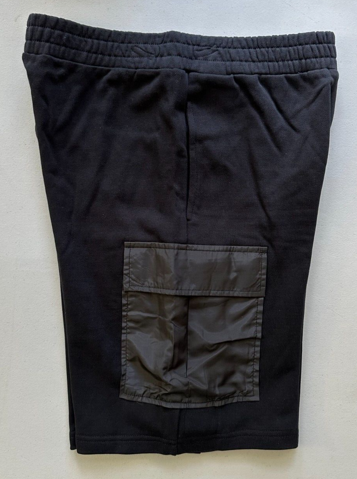 Translation missing: en.Royalty by Maluma Men's Relaxed-Fit Mixed-Media 9-1/2 Utility Shorts Black-XL