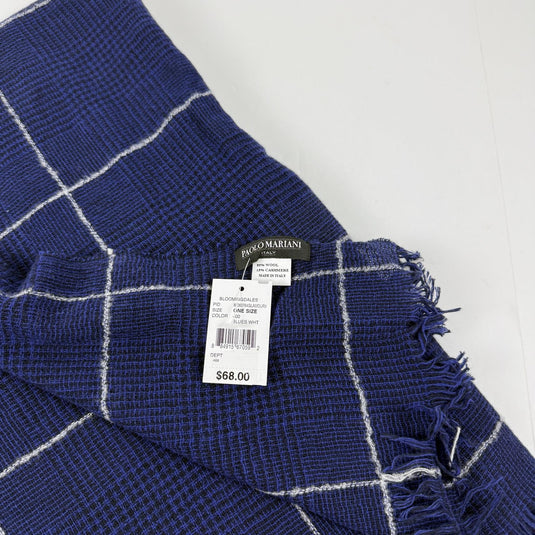 Translation missing: en.The Men's Store Paolo Mariani Wool/Cashmere Plaid Woven Scarf Blue-OS