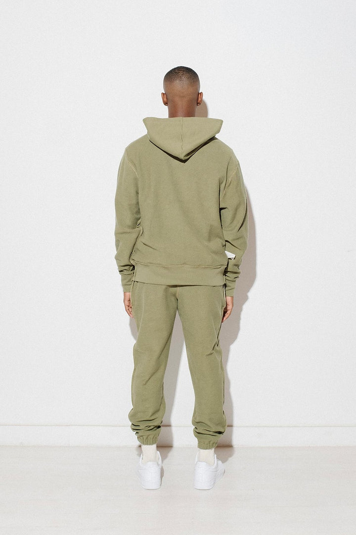 Translation missing: en.And Now This Mens Fleece Hoodie with Kangaroo Pockets Olive-Medium