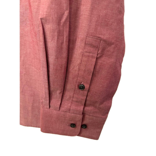 Translation missing: en.Bar III Men's Slim Fit Chambray Cotton Blend Stretch Dress Shirt Red-XL17-17.5