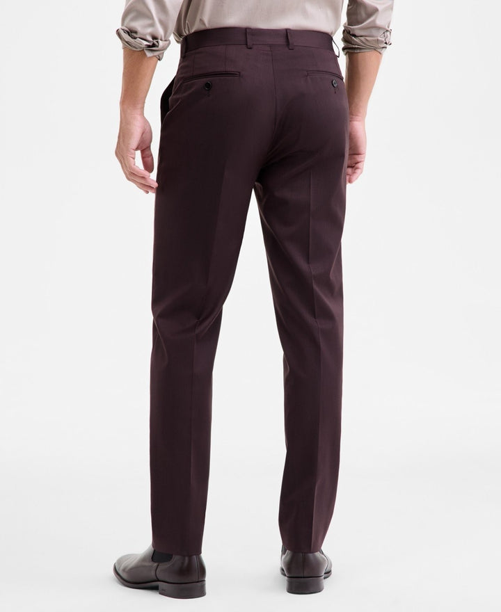 Translation missing: en.Calvin Klein Men's Slim-Fit Wool-Blend Suit Pants Stretch Burgundy - 34W x 34L