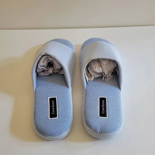 Translation missing: en.Club Room Men's Cushioned Bed Slides in Blue Stripes-Medium 8-9