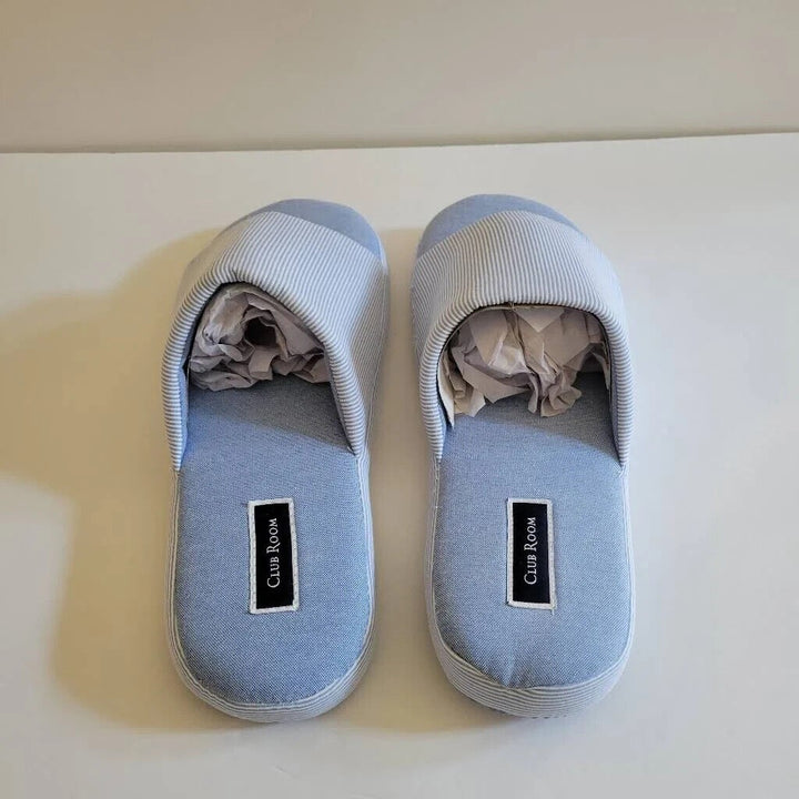 Translation missing: en.Club Room Men's Cushioned Bed Slides in Blue Stripes-Medium 8-9