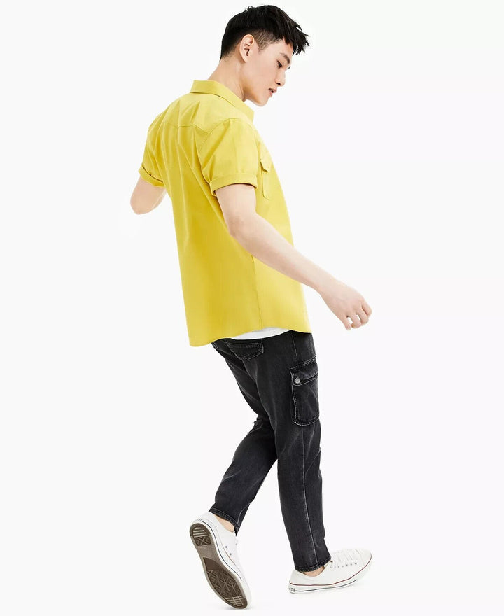 Translation missing: en.Sun + Stone Men's Austin Regular-Fit Solid Western Shirt Curry Gold-Small