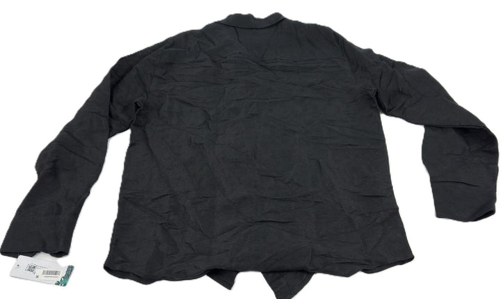 Translation missing: en.Cubavera Men's Long Sleeve Button Front Linen Blend Dobby Shirt Jet Black-Small