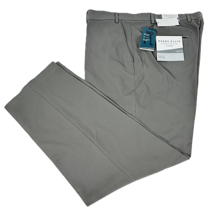 Translation missing: en.Perry Ellis Portfolio Essentials Men Slim-Fit Golf Pants - Smoke Pearl-40x30