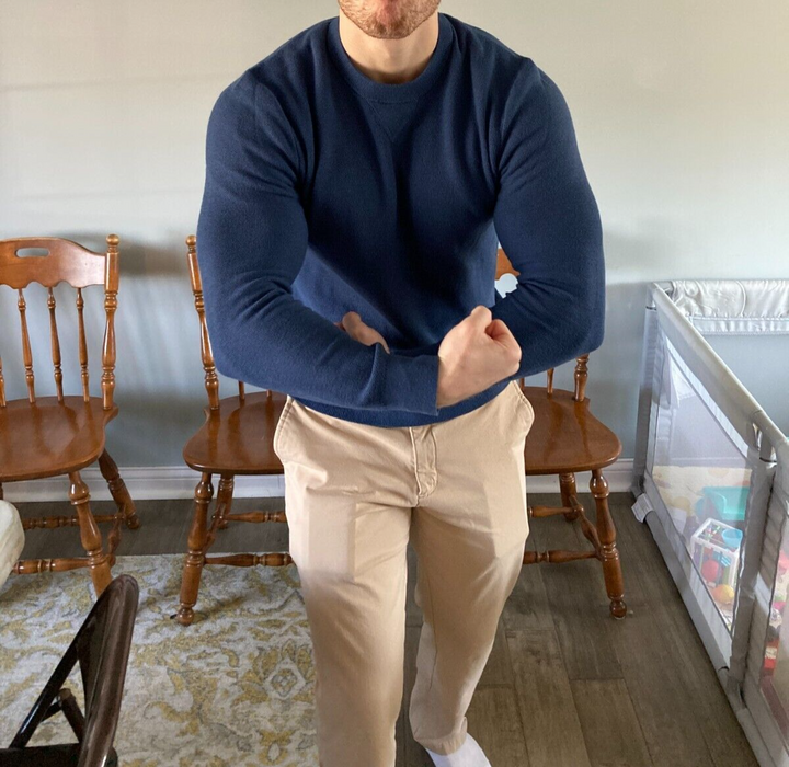 Translation missing: en.Michael Kors Men's Regular-Fit Solid Sweater in Denim Blue-Size XL