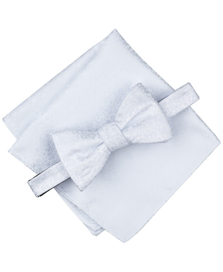 Translation missing: en.Bar III Men's Textured Bow Tie &amp; Pocket Square Set Wedding Formal Volume Pricing