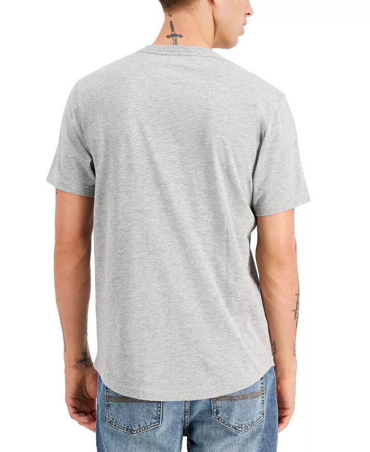 Translation missing: en.Sun + Stone Men's Southwest Stripe V-Neck T-Shirt in Pewter Grey-Size Medium