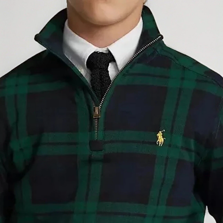 Translation missing: en.Polo Ralph Lauren Men's B&amp;T Estate-Rib Quarter-Zip Sweater Blackwatch-3XB