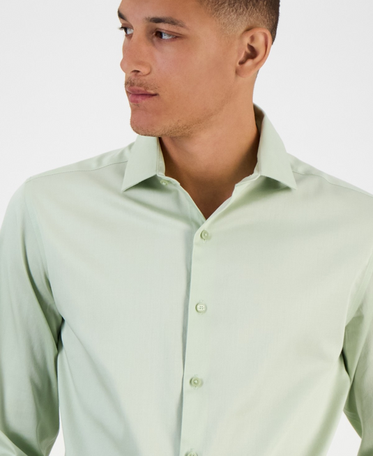 Translation missing: en.Bar III Dress Shirt Men's Spread-Collar Sateen Bok Choy Green-15-15.5 32/33