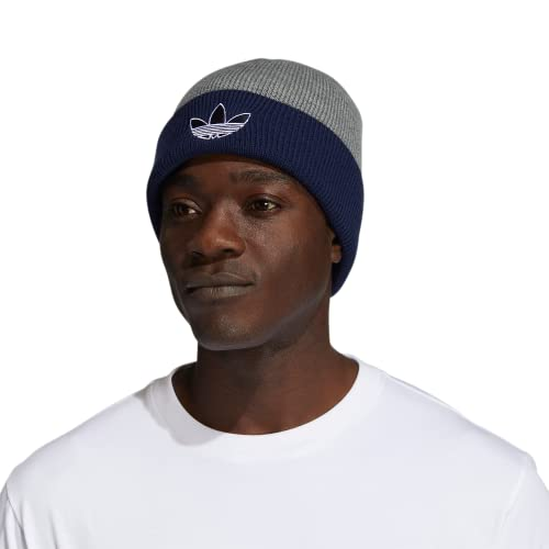 Translation missing: en.adidas Originals Unisex Sunday Cuff Beanie, Heather Grey Night Indigo Black, O/S