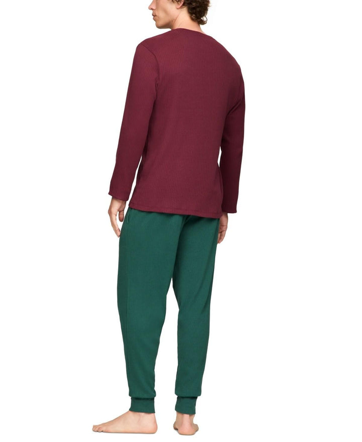 Translation missing: en.Tommy Hilfiger Pajama Shirt Port Red Size Small Men's Ribbed Long-Sleeve  Cotton
