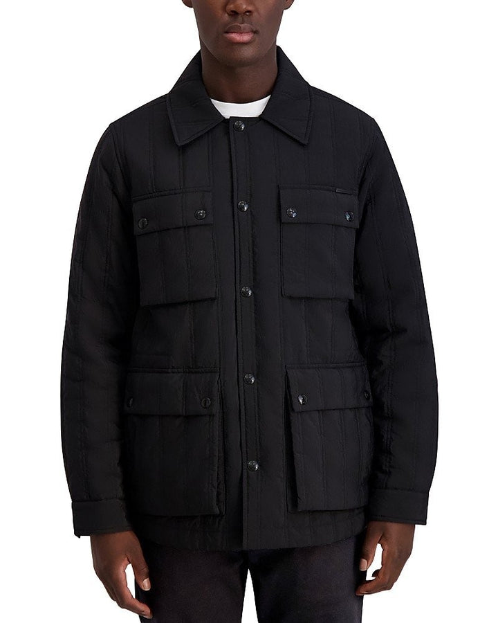 Translation missing: en.Karl Lagerfeld Paris Men's Quilted Regular-Fit Trucker Jacket Black-Medium