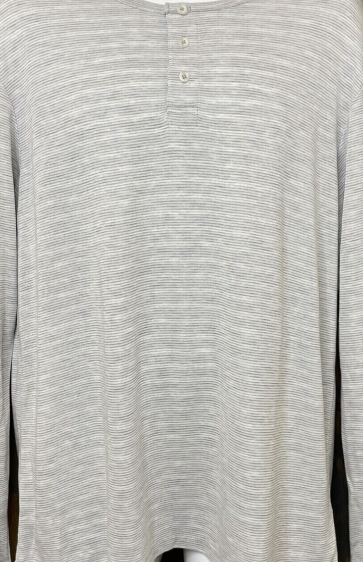 Translation missing: en.Magaschoni Man Lt Gray Long Sleeve Henley Casual Shirt Soft-Size XL