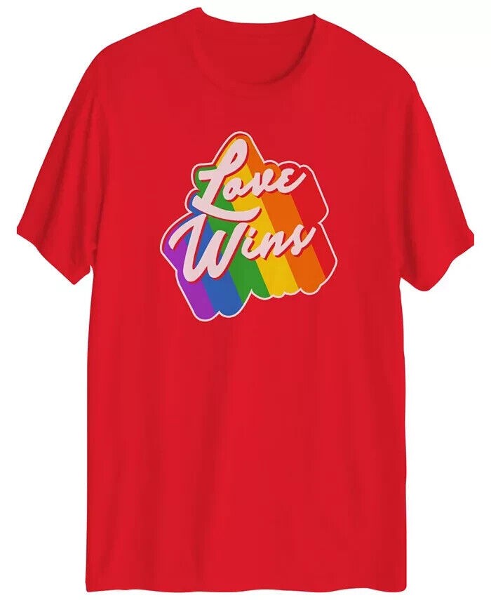Translation missing: en.Hybrid Men's Love Wins Short Sleeve Graphic T-shirt in Red-Medium