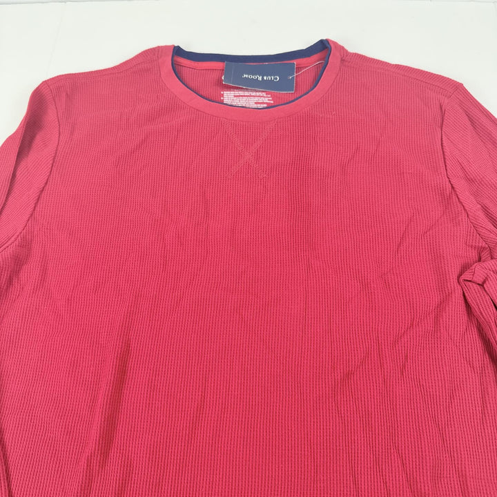 Translation missing: en.Club Room Men's Waffle Long-Sleeve T-Shirt &amp; Pajama Pant Set Jester Red-Large