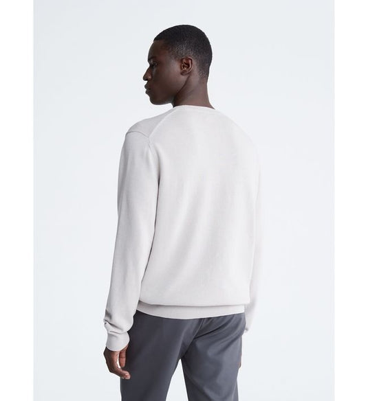 Translation missing: en.Calvin Klein Men's Smooth Cotton Monogram Logo Sweater Porpoise Gray-2XL