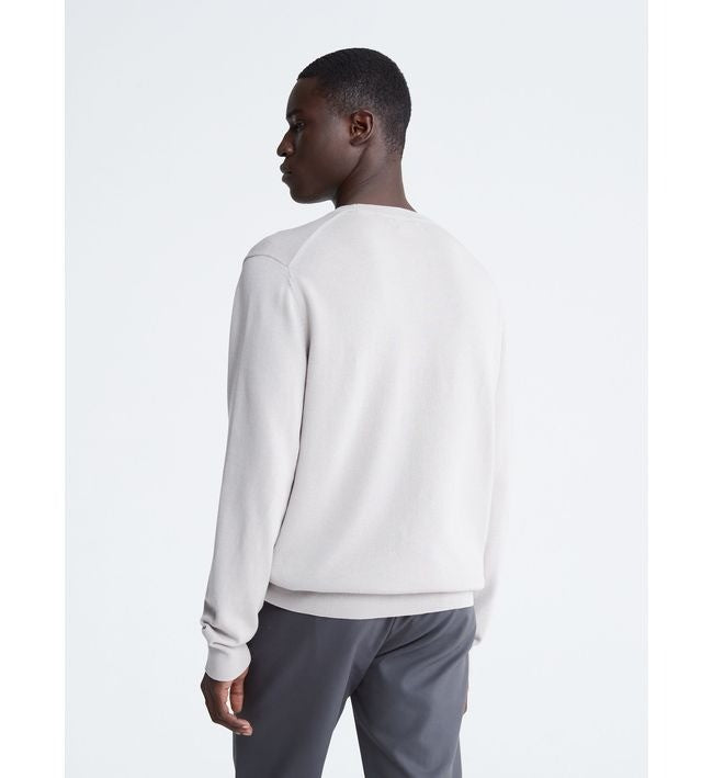 Translation missing: en.Calvin Klein Men's Smooth Cotton Monogram Logo Sweater Porpoise Gray-2XL