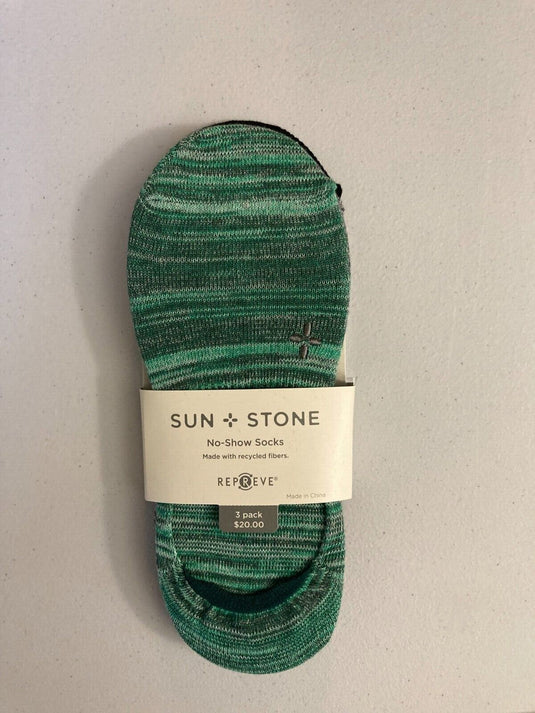 Translation missing: en.Sun + Stone Men's 3-Pk. No-Show Socks Green Multi Size  7-12 Sock Size 10-13