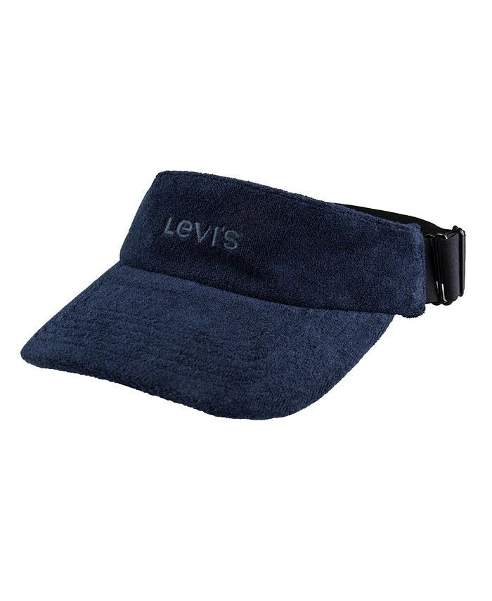 Translation missing: en.Levi's Men's Adjustable Terry Cloth Embroidered Logo Visor Navy Blue-OS