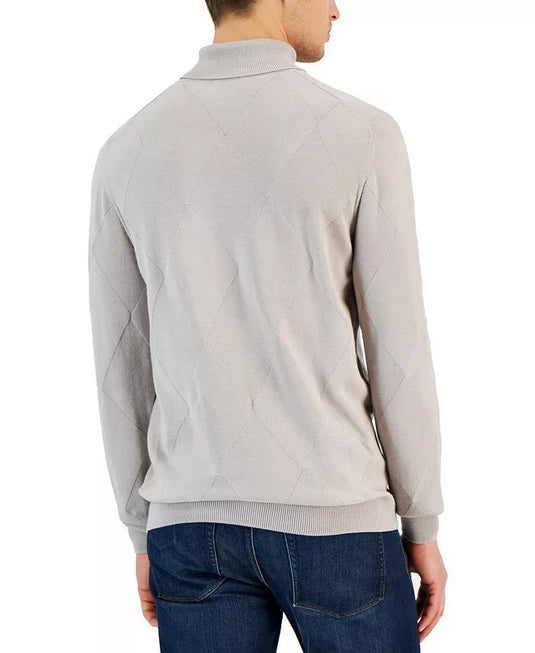 Translation missing: en.Alfani Men's Textured Turtleneck Sweater, London Plane Gray-XL