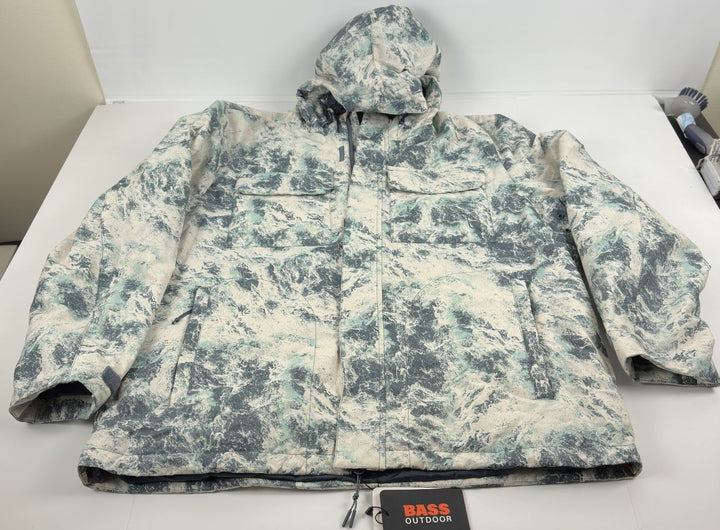 Translation missing: en.Bass Outdoor Men's Water Resist Performance Hooded Pocket Jacket White Multi -XL
