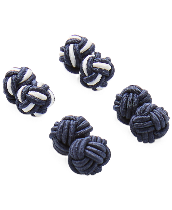 Translation missing: en.Perry Ellis Portfolio Men's Silk Knot Cufflinks - Black or Navy
