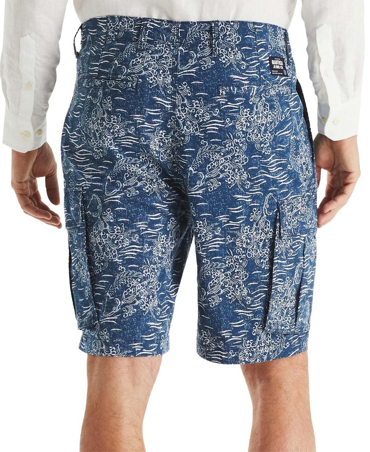 Translation missing: en.Nautica Men's Relaxed Fit Koi Print 9.5in Cargo Shorts - Lapis Blue-32