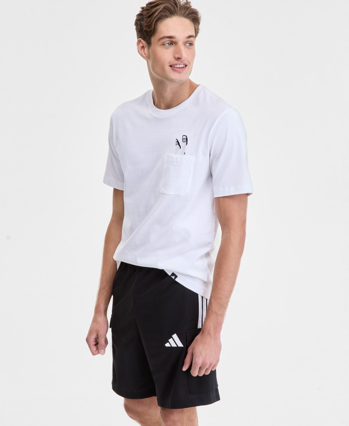 Translation missing: en.adidas Men's Slide Regular-Fit Embroidered Graphic Pocket T-Shirt - White-Large