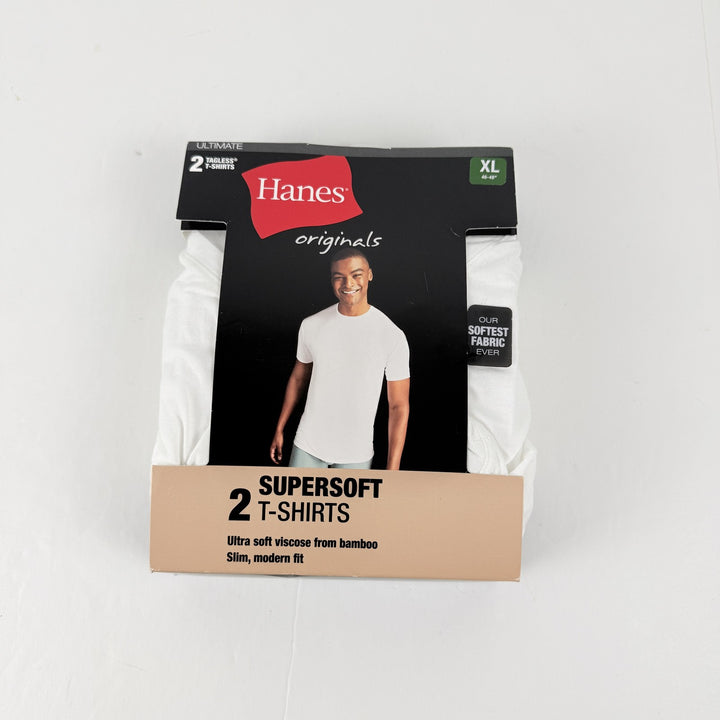 Translation missing: en.Hanes Originals Ultimate Men's T-Shirts, White, 2PK  SuperSoft Crewneck -XL