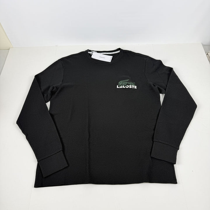 Translation missing: en.Lacoste Men's Large Croc Thermal Waffle Sleep Shirt Black-XL