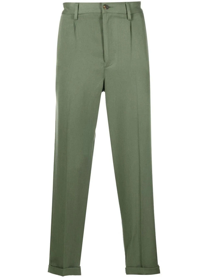 Translation missing: en.Vince Men's 100% Lyocell Solid Cuffed Regular Fit Pants in Yucca Pine-Size 34