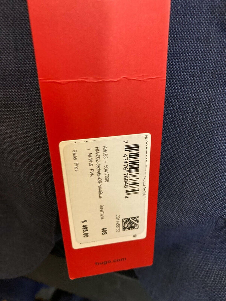 Translation missing: en.Hugo Boss Arti 193 Sharkskin Wool Extra Slim Fit Suit Jacket in Med Blue-40S