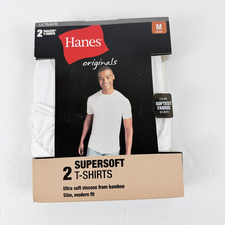 Translation missing: en.Hanes Originals Ultimate Men's T-Shirts, White, 2PK  SuperSoft Crewneck -Medium